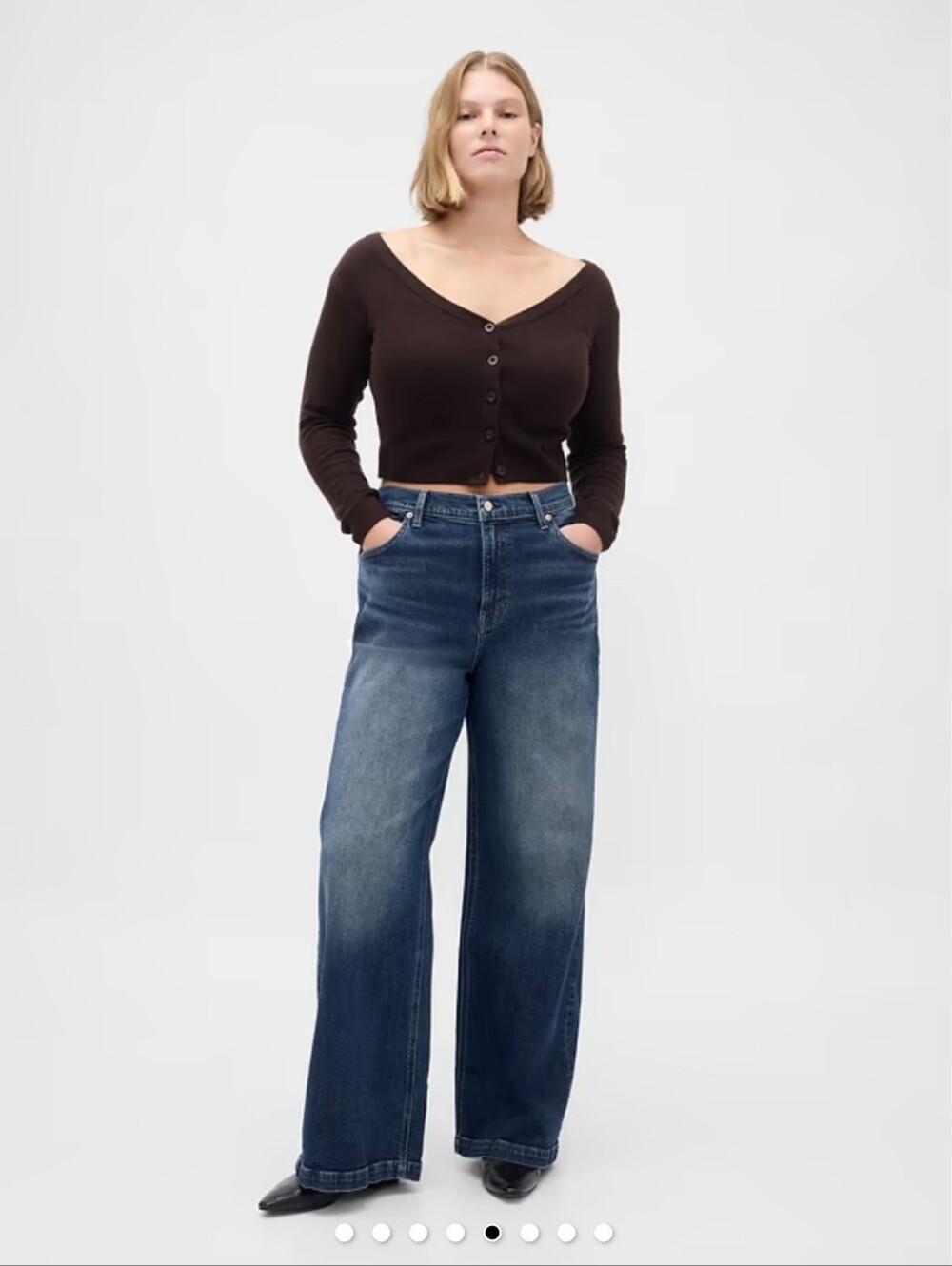 GAP HIGH RISE STRIDE WIDE LEG JEANS SIZE 32/14R Vintage Tint